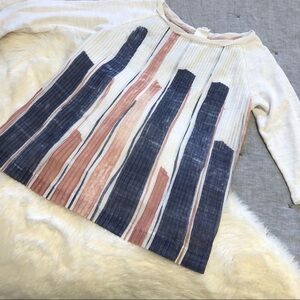 One September Anthro brushstroke pleated blouse S